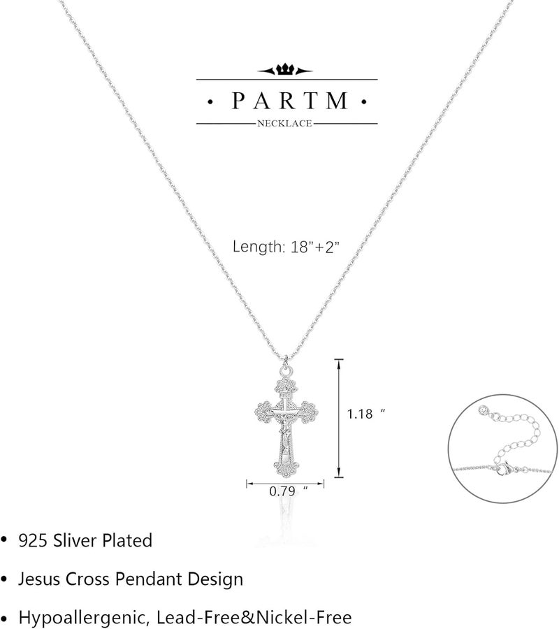 Partm Gold Cross Necklace for Women 14K Plated Dainty Pendant Cross Chain Faith Crucifix Choker Baptism Necklace for Women Trendy Religious Jewelry Hypoallergenic - Image 4